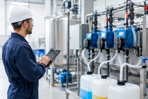 Dosificación química automatizada en planta
